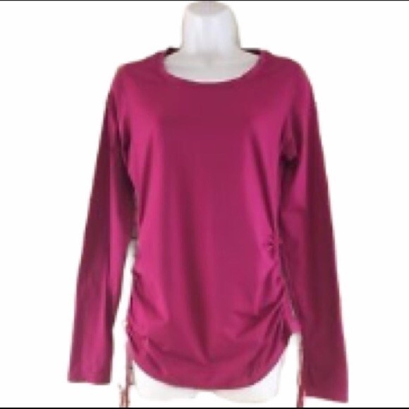 Lole Side Tie Ruching Hem Long Sleeve Printed Top - Picture 2 of 15